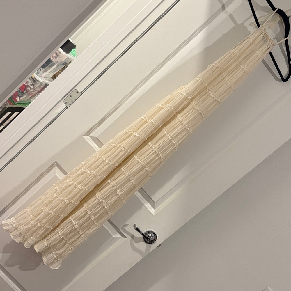 Cream Textured Trendy High Neck Maxi